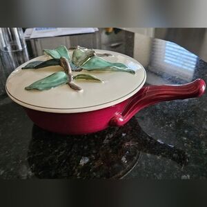 RED WING POTTERY BURGUNDY NORMANDY Vintage 2 piece Casserole Serving Dish